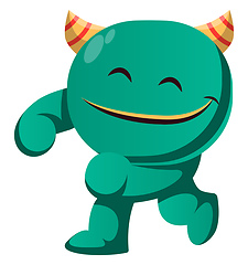 Image showing Satisfied green monster vector illustration