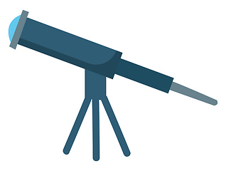 Image showing A blue telescope pointing upwards vector or color illustration
