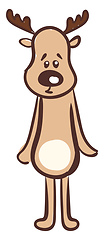 Image showing Emoji of a sad brown-colored deer set on isolated white backgrou