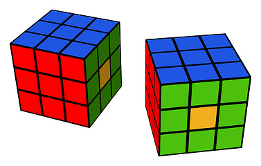 Image showing A colorful 3-D cube vector or color illustration