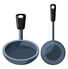 Image showing Fry Pans vector color illustration.