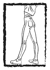 Image showing skin tight jeans vector or color illustration