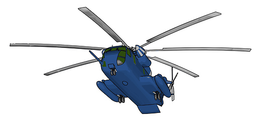 Image showing 3D vector illustration on white background of a blue military he