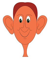 Image showing Portraite of a smiling young man with big ears vector illustrati