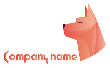 Image showing Pink dog head logo vector illustration on a white background