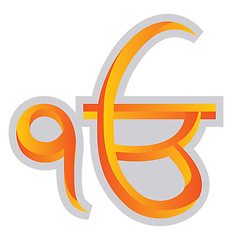 Image showing Gold Sikhism religion symbol vector illustration on a white back