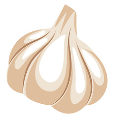 Image showing White cartoon garlic vector illustration of vegetables on white 