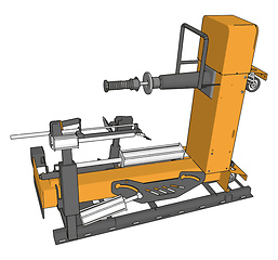 Image showing Vector illustration of  an yellow bore lathe white background