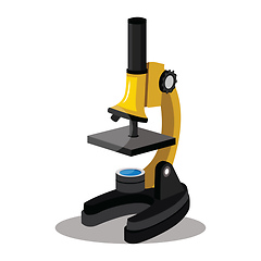 Image showing Science yellow microscope vector illustration on white backgroun