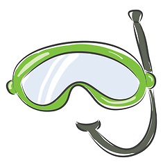 Image showing Simple picture of green snorkeling goggles vector illustration o