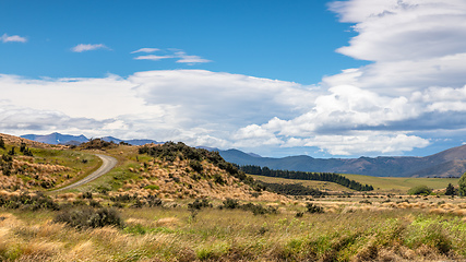 Image showing road to horizon New Zealand south island