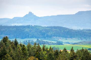 Image showing Castle Hohenzollern at the horizon