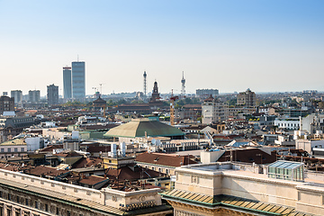 Image showing aerial view over Milan Italy