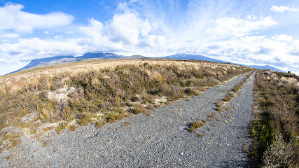 Image showing Mount Ruapehu volcano in New Zealand fisheye lens