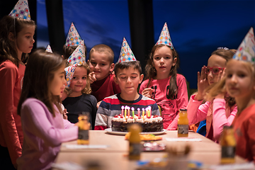 Image showing young boy having birthday party