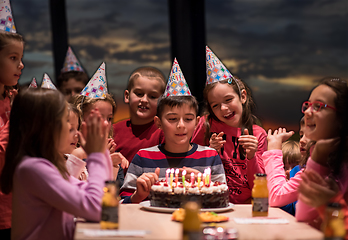 Image showing young boy having birthday party