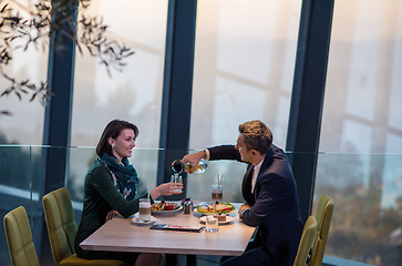 Image showing loving couple enjoying romantic dinner