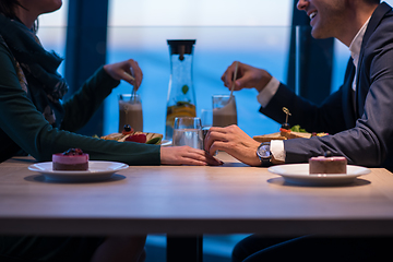 Image showing loving couple enjoying romantic dinner