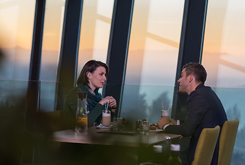 Image showing loving couple enjoying romantic dinner