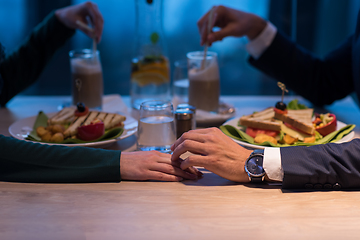 Image showing loving couple enjoying romantic dinner