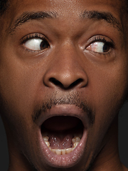 Image showing Close up portrait of young african-american man