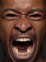 Image showing Close up portrait of young african-american man