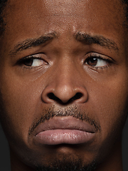 Image showing Close up portrait of young african-american man