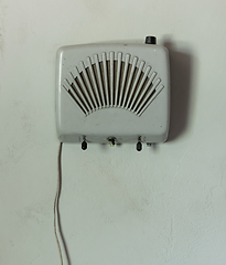 Image showing Retro radio on a wall
