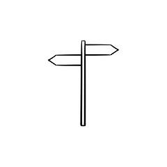 Image showing Direction sign hand drawn outline doodle icon.