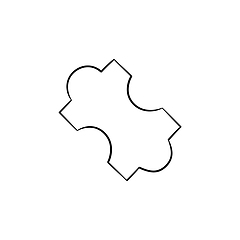 Image showing Jig saw puzzle piece hand drawn outline doodle icon.