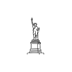 Image showing The Statue of Liberty hand drawn outline doodle icon.