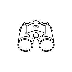 Image showing Binoculars hand drawn outline doodle icon.