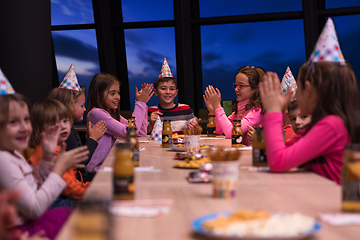 Image showing young boy having birthday party