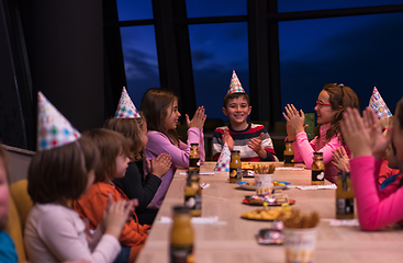 Image showing young boy having birthday party