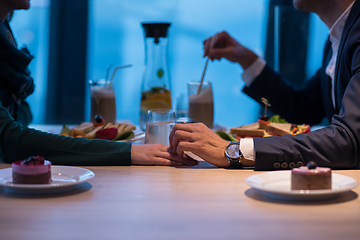 Image showing loving couple enjoying romantic dinner