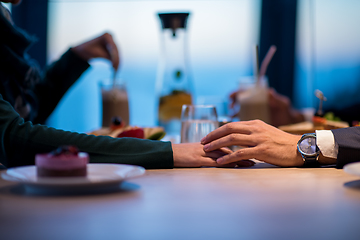 Image showing loving couple enjoying romantic dinner