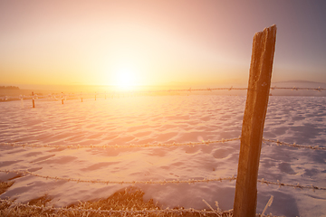 Image showing winter landscape during sunset