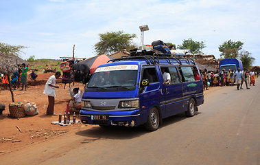 Image showing Malagasy peoples on rural city Sofia in Madagascar