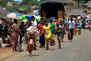 Image showing Malagasy peoples on rural city Sofia in Madagascar