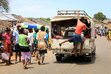 Image showing Malagasy peoples on rural city Sofia in Madagascar