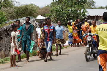 Image showing Malagasy peoples on rural city Sofia in Madagascar