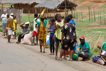 Image showing Malagasy peoples on rural city Sofia in Madagascar