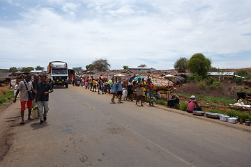 Image showing Malagasy peoples on rural city Sofia in Madagascar