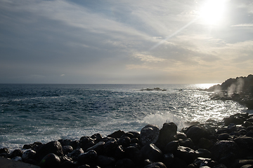 Image showing black sand on Tenerife beach