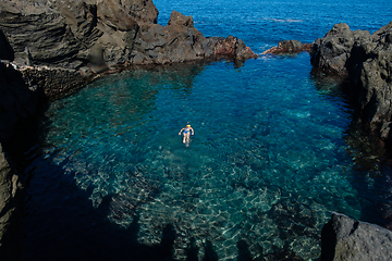 Image showing natural swimming pools on Tenerife island