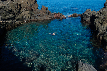 Image showing natural swimming pools on Tenerife island