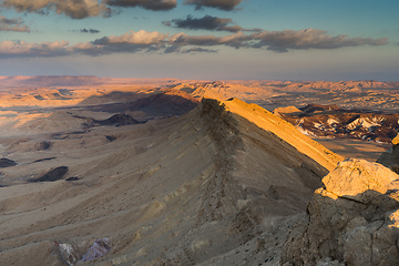 Image showing Trekking in Negev dramatic stone desert, Israel 