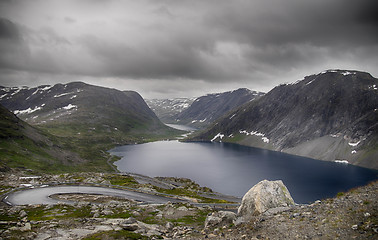 Image showing Dramatic mountain landscape in Scandinavia