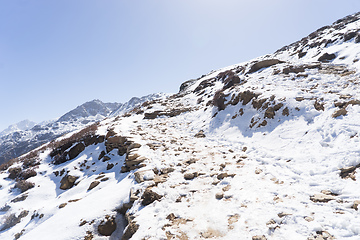 Image showing Snow mountains peak in Nepal Himalaya 