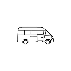 Image showing Minibus hand drawn outline doodle icon.